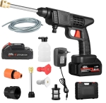 Pistol cu apa de inalta presiune pentru spalatorie auto, Portabil, alimentat cu baterie cu litiu, 2000W 90BAR