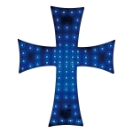 Cruce luminoasa albastra autoturism si camion, 84 LED-uri, 12-24V prindere cu ventuze, 23 x 25 cm