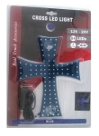 Cruce luminoasa albastra autoturism si camion, 84 LED-uri, 12-24V prindere cu ventuze, 23 x 25 cm