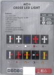 Cruce luminoasa albastra autoturism si camion, 84 LED-uri, 12-24V prindere cu ventuze, 23 x 25 cm