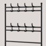 Cuier cu pantofar metalic cu 5 rafturi 60 x 26 x 170 cm - Negru