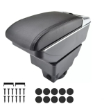 Cotiera + kit cu compartiment pentru Opel Astra J 2009-2018 MK4, piele ecologica, set montaj - Negru