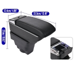 Cotiera + kit cu compartiment pentru Opel Astra J 2009-2018 MK4, piele ecologica, set montaj - Negru