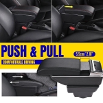 Cotiera + kit cu compartiment pentru Opel Astra J 2009-2018 MK4, piele ecologica, set montaj - Negru