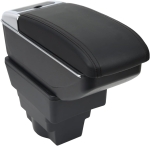 Cotiera + kit cu compartiment pentru Opel Astra J 2009-2018 MK4, piele ecologica, set montaj - Negru