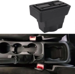 Cotiera + kit cu compartiment pentru Opel Astra J 2009-2018 MK4, piele ecologica, set montaj - Negru
