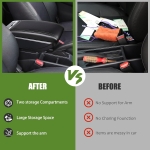 Cotiera + kit cu compartiment pentru Opel Astra J 2009-2018 MK4, piele ecologica, set montaj - Negru