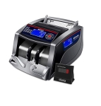 Masina de numarat bani, Detectare bancnote prin UV, MG, Aparat de numarat banii cu display propriu si extern, Display LCD color, 1000 bancnote/min, Husa inclusa, Gri