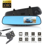 Oglinda retrovizoare cu camera fata si marsarier Full HD 1080P, 12-24V
