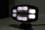 Far LED cu funcție DRL, lumină albă/galbenă – Carcasă fumurie – 12-24V, pentru jeep, camion, utilaje agricole și altele