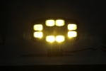 Far LED cu funcție DRL, lumină albă/galbenă – Carcasă fumurie – 12-24V, pentru jeep, camion, utilaje agricole și altele