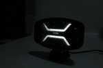 Far LED cu funcție DRL, lumină albă/galbenă – Carcasă fumurie – 12-24V, pentru jeep, camion, utilaje agricole și altele