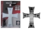 Cruce luminoasa Alb autoturism si camion, 84 LED-uri, 12-24V prindere cu ventuze, 23 x 25 cm