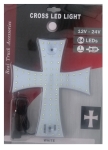 Cruce luminoasa Alb autoturism si camion, 84 LED-uri, 12-24V prindere cu ventuze, 23 x 25 cm