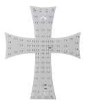 Cruce luminoasa Alb autoturism si camion, 84 LED-uri, 12-24V prindere cu ventuze, 23 x 25 cm