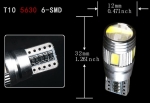 Kit 2 Bec Led Auto T10, w5w, Alb Rece, 6000K, 12V, 120lm
