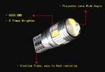 Kit 2 Bec Led Auto T10, w5w, Alb Rece, 6000K, 12V, 120lm