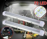 Lampa LED lumina alba 72 LED, 12V/24V, 6500K, 33 cm – Carcasa din aluminiu, cu cablu si mufa de conectare
