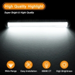 Lampa LED lumina alba 72 LED, 12V/24V, 6500K, 33 cm – Carcasa din aluminiu, cu cablu si mufa de conectare