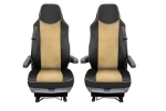 Set huse 1+1 din piele ecologica pentru MAN TGX 2015–2021 - Bej/Negru
