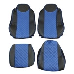 Set huse 1+1 din piele ecologica pentru MAN TGX 2015–2021 - Albastru/Negru