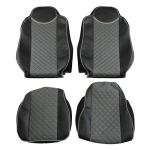 Set huse 1+1 din piele ecologica pentru MAN TGX 2015–2021 - Gri/Negru