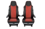 Set huse 1+1 din piele ecologica pentru MAN TGX 2015–2021 - Roșu/Negru