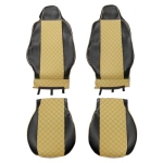 Set huse 1+1 din piele ecologica pentru MAN TGX 2021+ - Bej/Negru