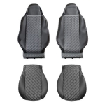 Set huse 1+1 din piele ecologica pentru MAN TGX 2021+ - Gri/Negru