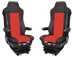 Set huse 1+1 din piele ecologica pentru MAN TGX 2021+ - Roșu/Negru