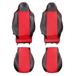 Set huse 1+1 din piele ecologica pentru MAN TGX 2021+ - Roșu/Negru