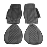 Set huse 1+1 din piele ecologica pentru DAF XF 106 2015-2021 - Negru