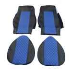 Set huse 1+1 din piele ecologica pentru DAF XF 106 2015-2021 - Albastru/Negru