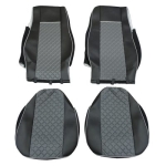 Set huse 1+1 din piele ecologica pentru DAF XF 106 2015-2021 - Gri/Negru
