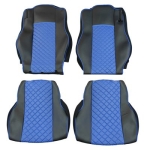 Set huse 1+1 din piele ecologica pentru MERCEDES ACTROS MP4 2015-2021 - Albastru/Negru