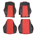 Set huse 1+1 din piele ecologica pentru MERCEDES ACTROS MP4 2015-2021 - Roșu/Negru