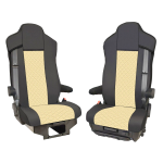 Set huse 1+1 din piele ecologica pentru IVECO STRALIS S-WAY 2021+ - Bej/Negru