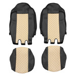 Set huse 1+1 din piele ecologica pentru IVECO STRALIS S-WAY 2021+ - Bej/Negru