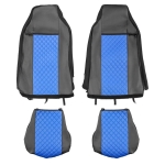 Set huse 1+1 din piele ecologica pentru IVECO STRALIS S-WAY 2021+ - Albastru/Negru