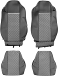 Set huse 1+1 din piele ecologica pentru IVECO STRALIS S-WAY 2021+ - Gri/Negru