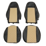 Set huse 1+1 din piele ecologica pentru VOLVO FH 2016-2020 - Bej/Negru