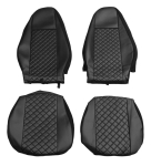 Set huse 1+1 din piele ecologica pentru VOLVO FH 2016-2020 - Negru