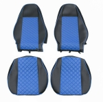 Set huse 1+1 din piele ecologica pentru VOLVO FH 2016-2020 - Albastru/Negru