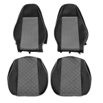 Set huse 1+1 din piele ecologica pentru VOLVO FH 2016-2020 - Gri/Negru