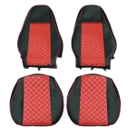 Set huse 1+1 din piele ecologica pentru VOLVO FH 2016-2020 - Roșu/Negru