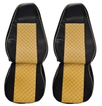 Set huse 1+1 din piele ecologica pentru VOLVO FH12 2006- 2015 - Bej/Negru