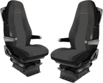 Set huse 1+1 din piele ecologica pentru VOLVO FH12 2006- 2015 - Gri/Negru