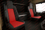 Set huse 1+1 din piele ecologica pentru MAN TGX 2021+ - Roșu/Negru