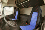 Set huse 1+1 din piele ecologica pentru VOLVO FH 2016-2020 - Albastru/Negru