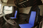 Set huse 1+1 din piele ecologica pentru VOLVO FH12 2006- 2015 - Albastru/Negru